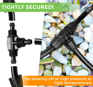 Tightly secures - No blowing off at high pressure or high temperature